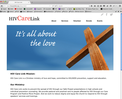 New, clean web design and creation for HIV CareLink.